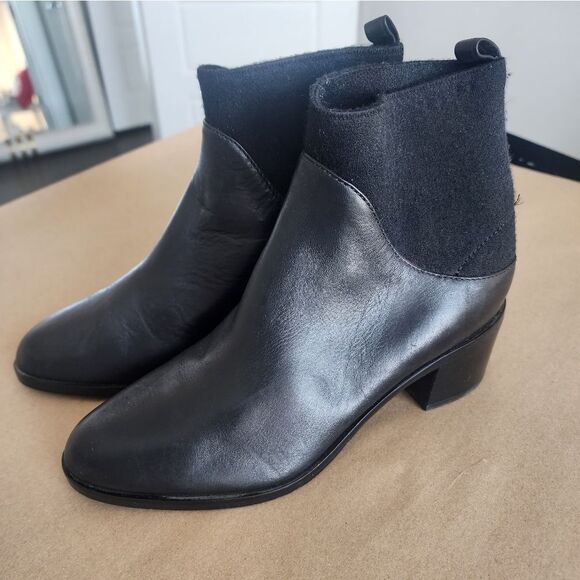 Via Spiga Black Leather Ankle Boots Size 7 - Picture 1 of 7